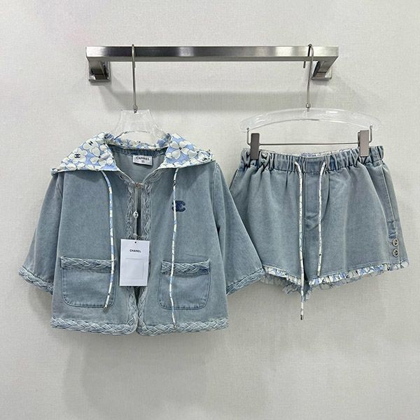 定番 シャネル デニム ブラウス 上下 セット shr45859